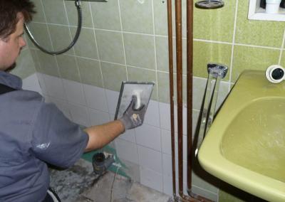 Fliesenarbeiten im Bad im Einfamilienhaus Brandenburg