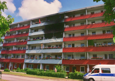 Brandschäden an Balkonen und Fassade