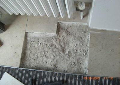 Vorbereitung für das Verlegen von Bodenfliesen in Berlin