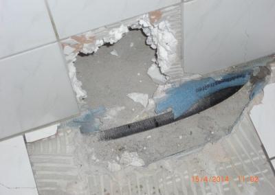 Öffnung WC-Wand undichtes Rohr Leckortung Wohnung Brandenburg