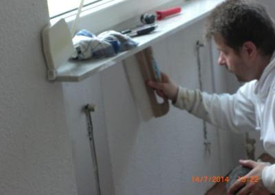 Anbringung von Tapete