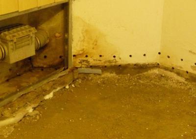 Öffnungen schaffen für Verpressung Schimmelpilzsanierung