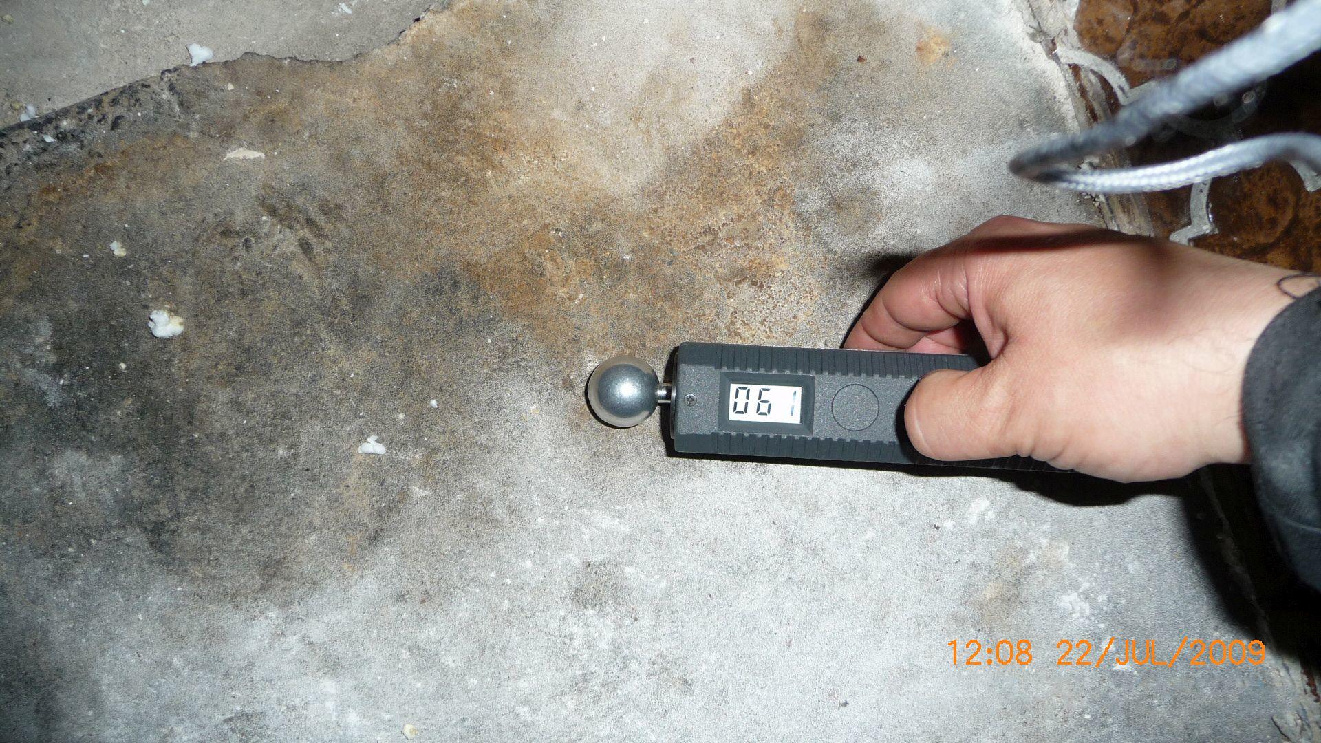 Feuchtigkeitmessung eines Wasserschadens in Berlin