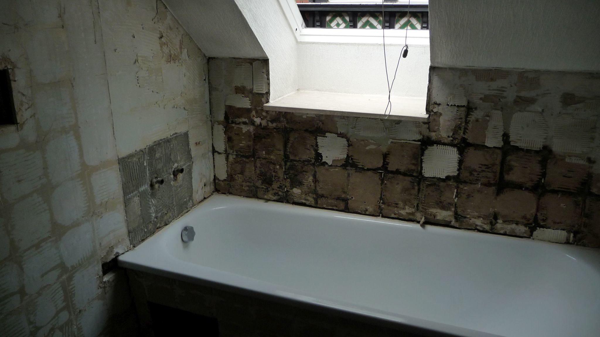 Entfernung der Fliesen nach einen Schimmelbefall Wasserschaden Brandenburg